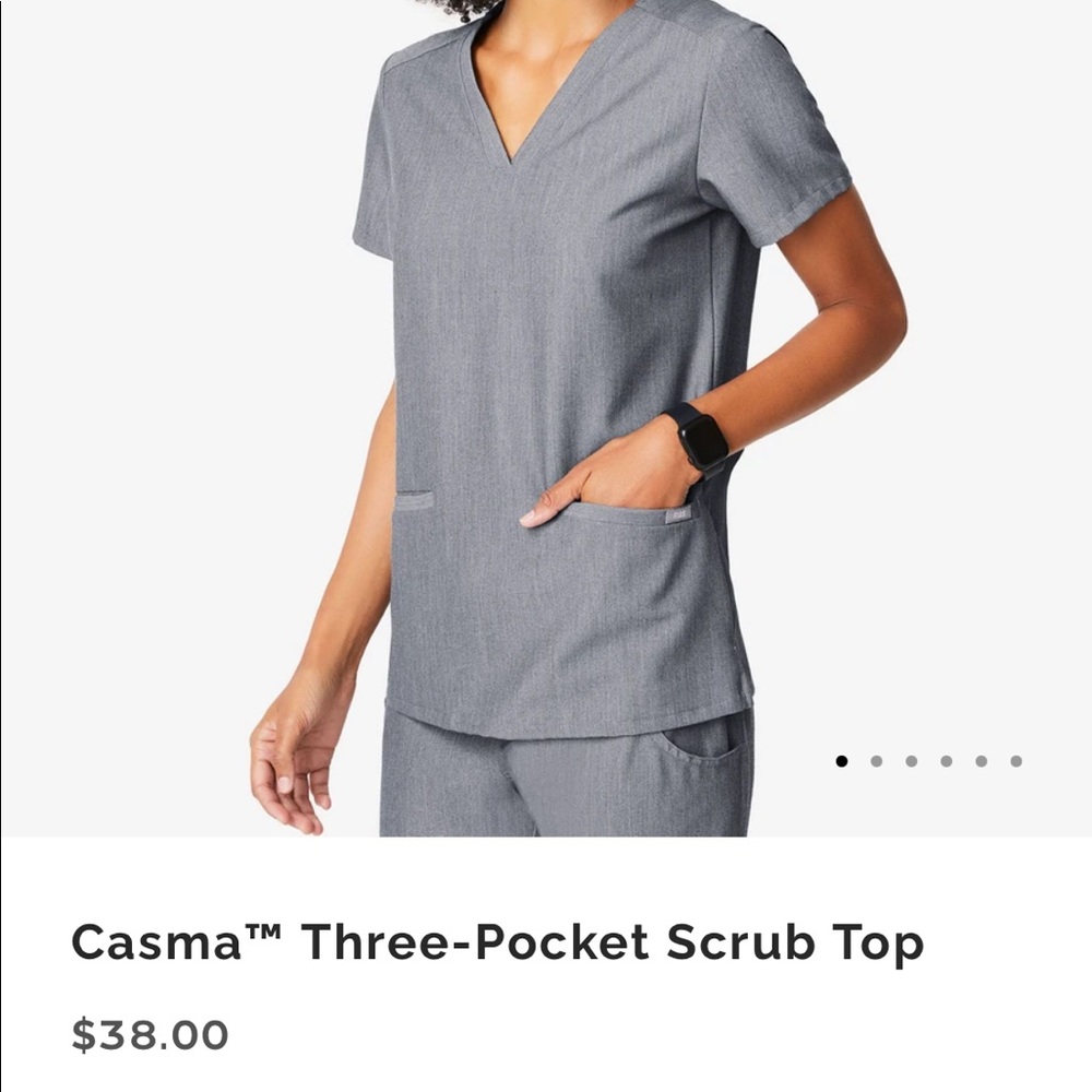 Figs Graphite Scrub Top